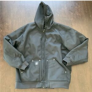 Alaskan Hardgear Black Fleece Lined Full Zip Jacket With Hood Mens 2XLT